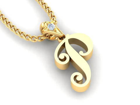 P Letter Alphabet Pendant Cad For Sell 3D Print Model