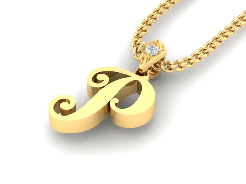 P Letter Alphabet Pendant Cad For Sell 3D Print Model