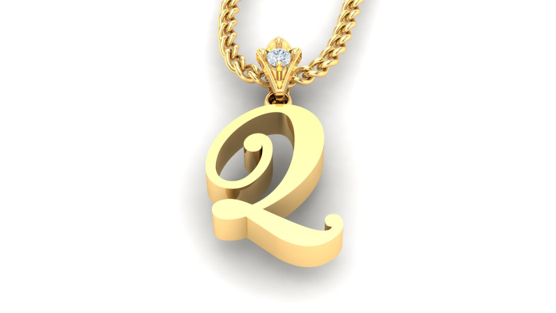 Q Letter Alphabet Pendant Cad For Sell 3D Baskı Modeli .c4d .max .obj .3ds .fbx .stl .blend 