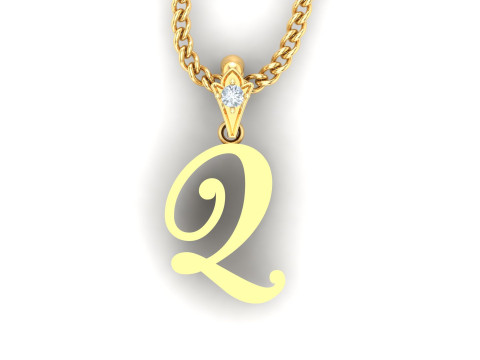 Q Letter Alphabet Pendant Cad For Sell 3D Baskı Modeli