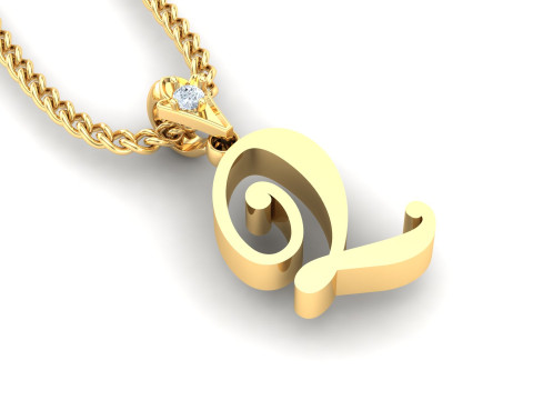Q Letter Alphabet Pendant Cad For Sell 3D Baskı Modeli