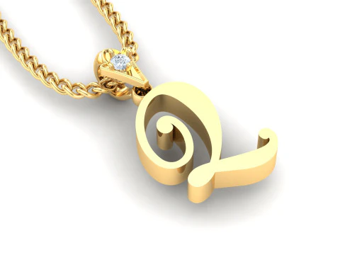 Q Letter Alphabet Pendant Cad For Sell 3D Print Model