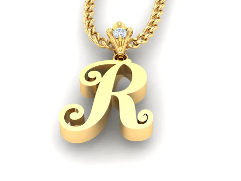 Подвеска с буквой R и алфавитом Cad на продажу 3D Принт Модель