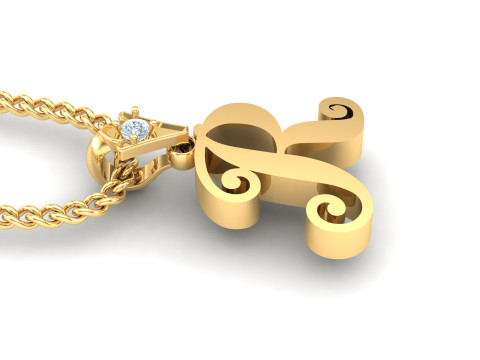 R Letter Alphabet Pendant Cad For Sell 3D प्रिंट मॉडल