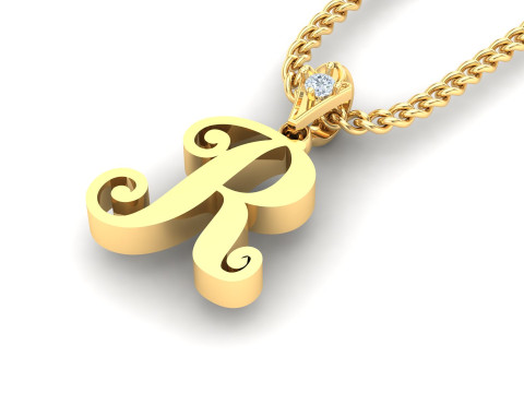 R Letter Alphabet Pendant Cad For Sell 3D प्रिंट मॉडल