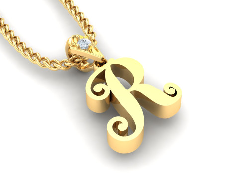 R Letter Alphabet Pendant Cad For Sell 3D प्रिंट मॉडल