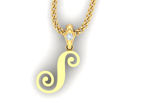 S Letter Alphabet Pendant Cad For Sell Model Cetak 3D