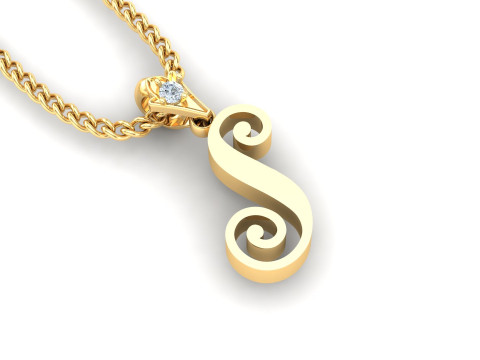 S Letter Alphabet Pendant Cad For Sell Model Cetak 3D