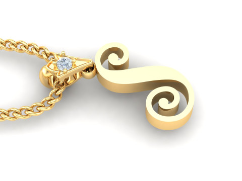 S Letter Alphabet Pendant Cad For Sell Model Cetak 3D