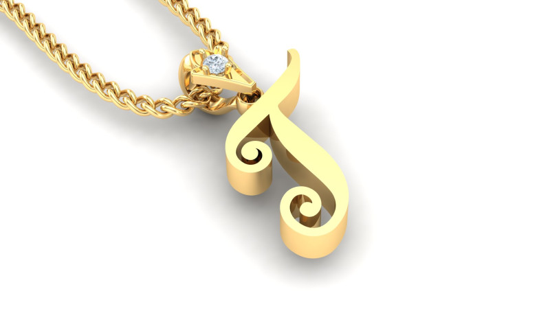 T Letter Alphabet Pendant Cad For Sell 3D Принт Модель .c4d .max .obj .3ds .fbx .stl .blend 