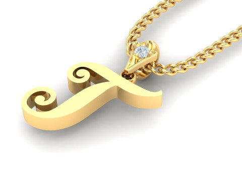 T Letter Alphabet Pendant Cad For Sell 3D Принт Модель