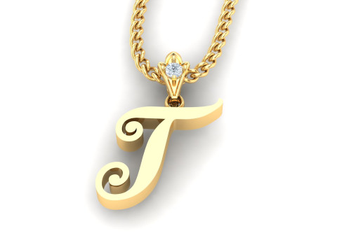 T Letter Alphabet Pendant Cad For Sell 3D Принт Модель