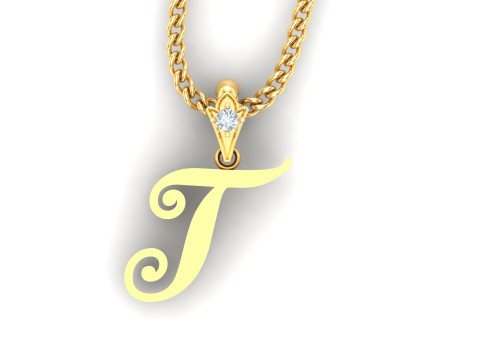 T Letter Alphabet Pendant Cad For Sell 3D Принт Модель