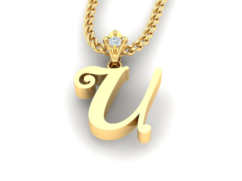 U Letter Alphabet Pendant Cad For Sell 3D 프린트 모델