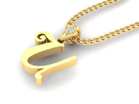 U Letter Alphabet Pendant Cad For Sell 3D Принт Модель
