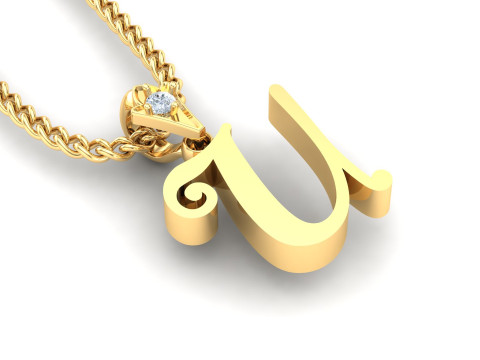 U Letter Alphabet Pendant Cad For Sell 3D Принт Модель