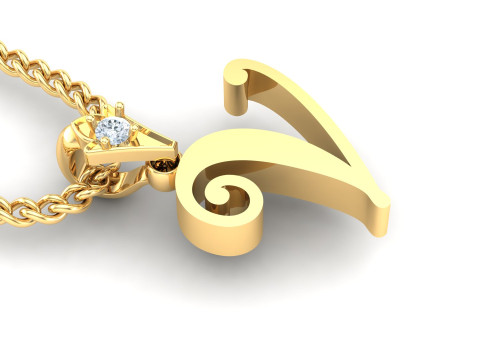 V Letter Alphabet Pendant Cad For Sell Modelo de Impressão 3D