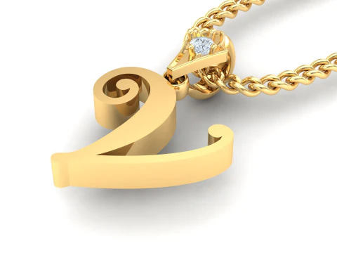V Letter Alphabet Pendant Cad For Sell 3D Print Model
