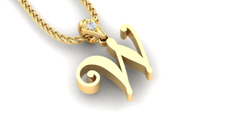 W Letter Alphabet Pendant Cad For Sell 3D Print Model .c4d .max .obj .3ds .fbx .stl .blend 