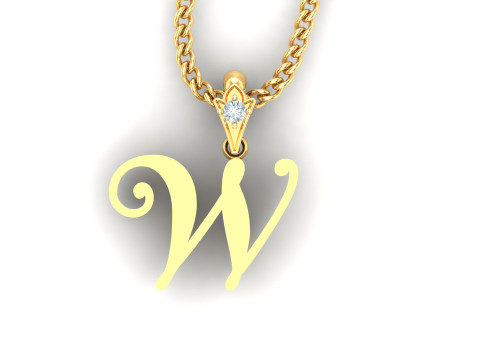 W Letter Alphabet Pendant Cad For Sell 3D Print Model