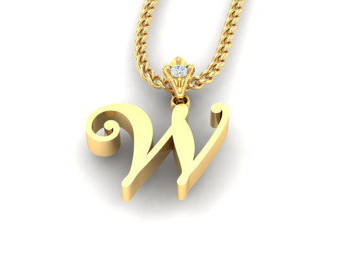 W Letter Alphabet Pendant Cad For Sell 3D Print Model