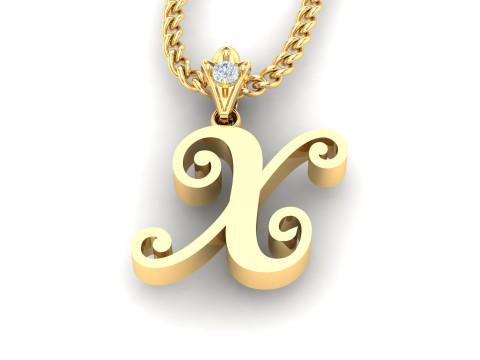 X Letter Alphabet Pendant Cad For Sell 3D Принт Модель