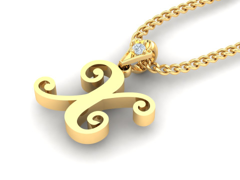 X Letter Alphabet Pendant Cad For Sell Model Cetak 3D