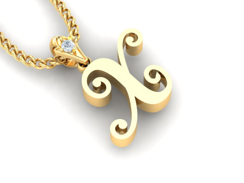 X Letter Alphabet Pendant Cad For Sell Model Cetak 3D