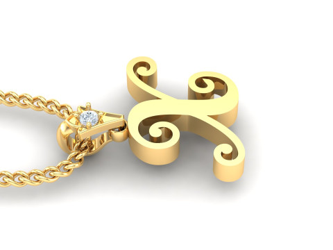 X Letter Alphabet Pendant Cad For Sell Model Cetak 3D