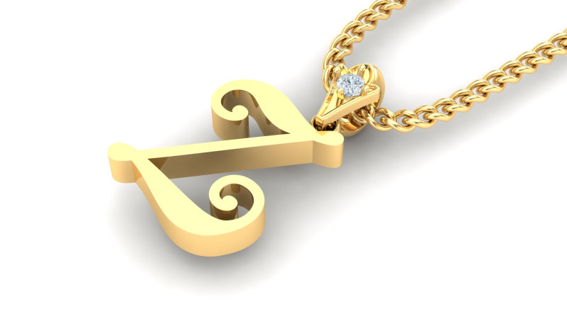 Z Letter Alphabet Pendant Cad For Sell 3D प्रिंट मॉडल .c4d .max .obj .3ds .fbx .stl .blend 