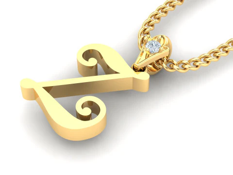 Подвеска с буквой Z и алфавитом Cad на продажу 3D Принт Модель