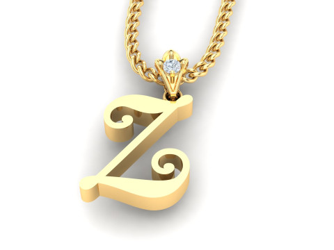 Z Letter Alphabet Pendant Cad For Sell 3D प्रिंट मॉडल