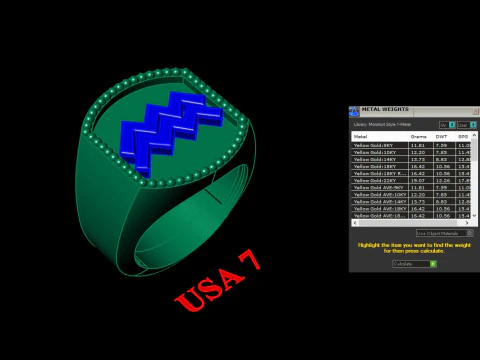 Aquarius Man Ring Version 2 3D Print Model