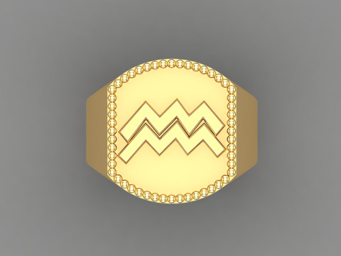 Aquarius Man Ring Version 2 3D 打印模型