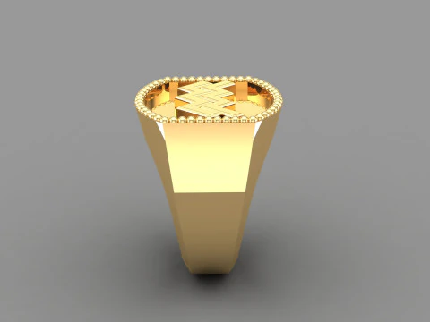 Aquarius Man Ring Version 2 3D Print Model