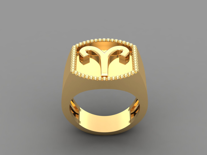 Aries Man Ring Version 2 3D Print Model .c4d .max .obj .3ds .fbx .stl .blend 