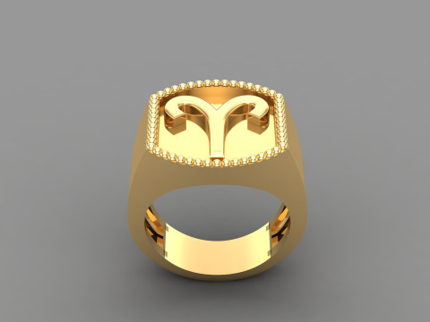 Aries Man Ring Version 2 Modèles 3D en vedette