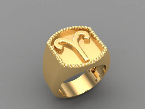 Aries Man Ring Version 2 3D Print Model