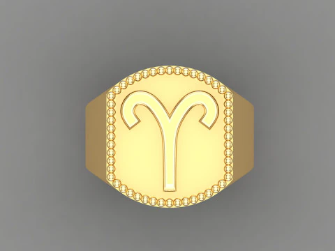 Aries Man Ring Version 2 3D Print Model