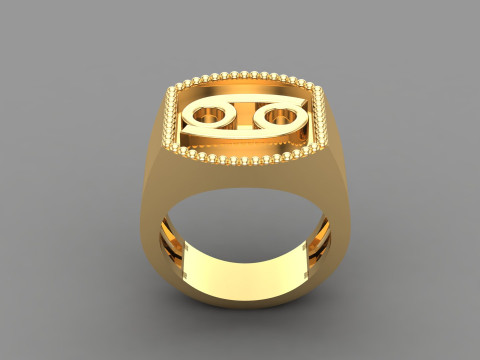 Cancer Man Ring Version 2 3D Принт Модель