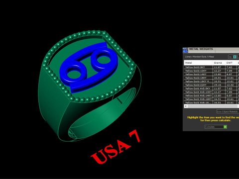 Cancer Man Ring Version 2 3D 프린트 모델