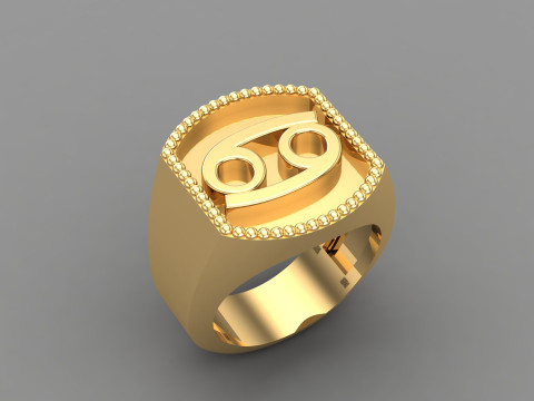 Cancer Man Ring Version 2 3D 프린트 모델