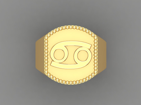 Cancer Man Ring Version 2 3D 프린트 모델