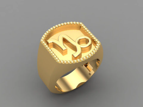 Capricom Man Ring Version 2 3D Print Model