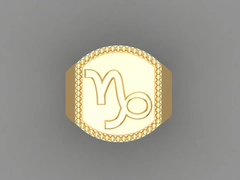 Capricom Man Ring Version 2 3D Print Model
