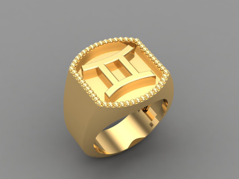 Gemini Man Ring Version 2 Modèles 3D en vedette
