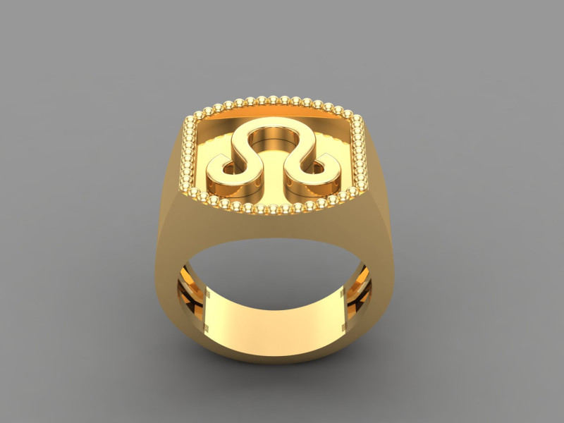 Leo Man Ring Version 2 3D Print Model .c4d .max .obj .3ds .fbx .stl .blend