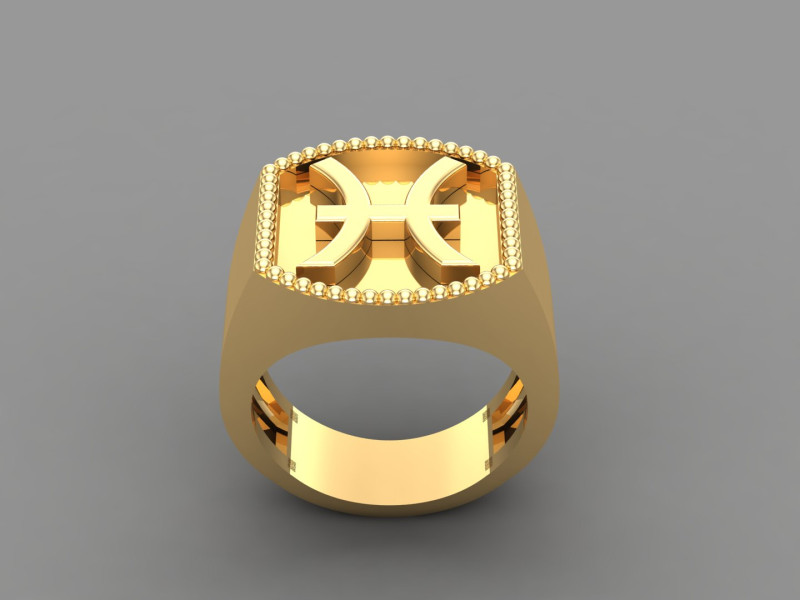 Pisces Man Ring Version 2 Modelo de Impressão 3D .c4d .max .obj .3ds .fbx .stl .blend 