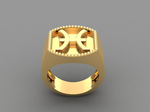 Pisces Man Ring Version 2 3D प्रिंट मॉडल