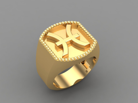 Pisces Man Ring Version 2 Modelo de Impressão 3D